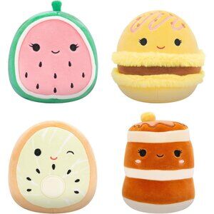 Snack Squad  5” Plush 4-Pack Toys  (Kiwi, Pancakes, Macaron & Watermelon).